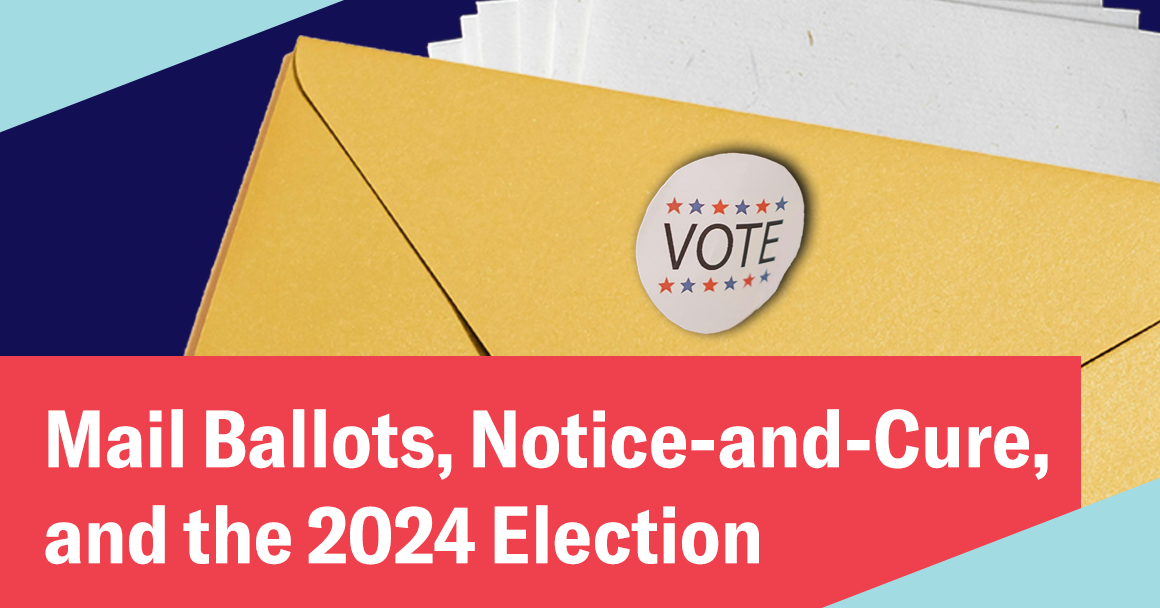 A graphic with a series of white envelopes and a smaller yellow envelope on the right with a "Vote" button 