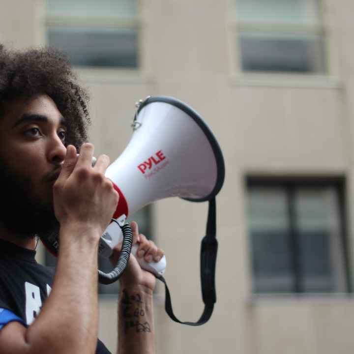 protester megaphone